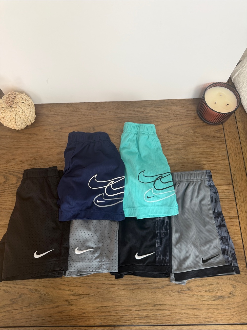 Nike Kids Athletic Shorts Set - Black, Navy, Teal, Gray